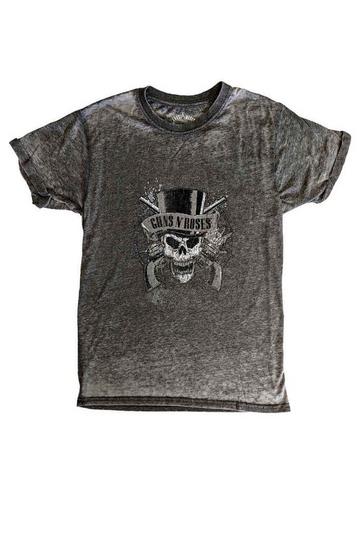 Faded Skull Burnout T Shirt Grey