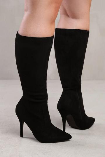 'Zoya' Wide Calf High Heel Boot Black