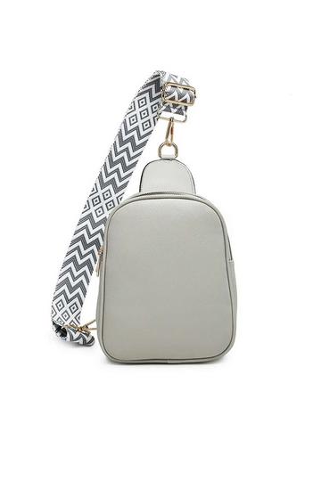 Grey Trendy Sling Dual Compartments Crossbody Bag Backpack Style With Ajustable Strap