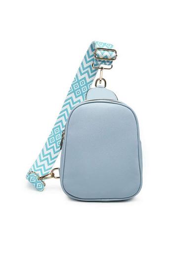 Blue Trendy Sling Dual Compartments Crossbody Bag Backpack Style With Ajustable Strap