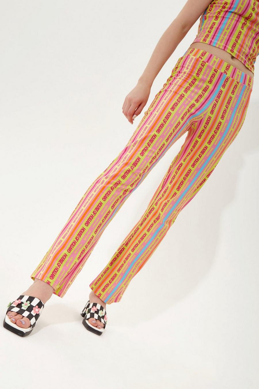 Multi Multicolour Striped Jersey Trousers