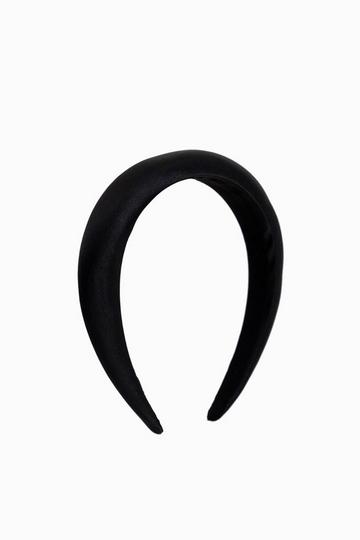 Satin Padded Headband Black