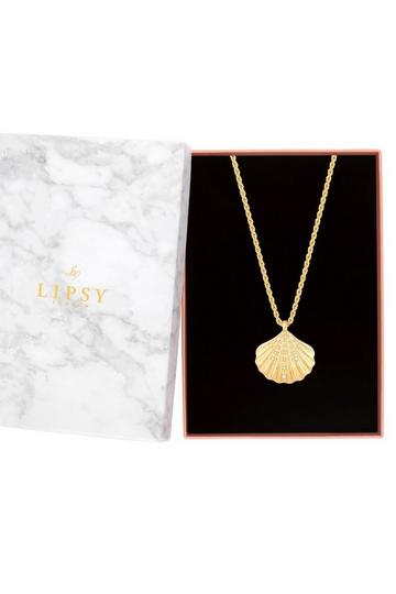 Gold Oversized Shell Necklace - Gift Boxed Gold