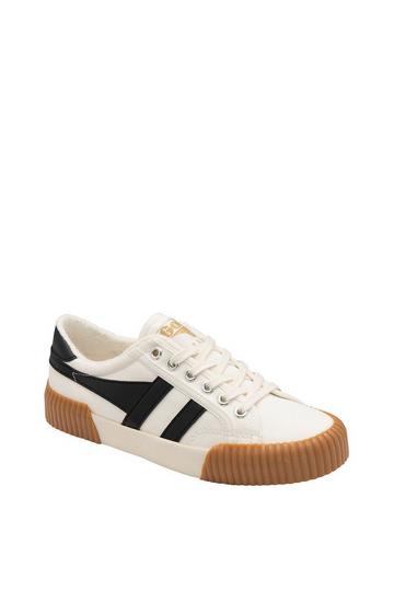 'Rally' Canvas Lace-Up Trainers Off White