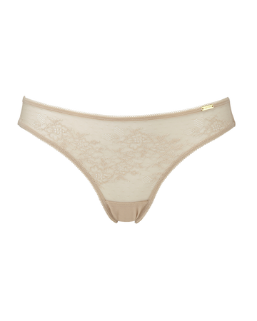 Glossies Lace Thong - Beige Beige