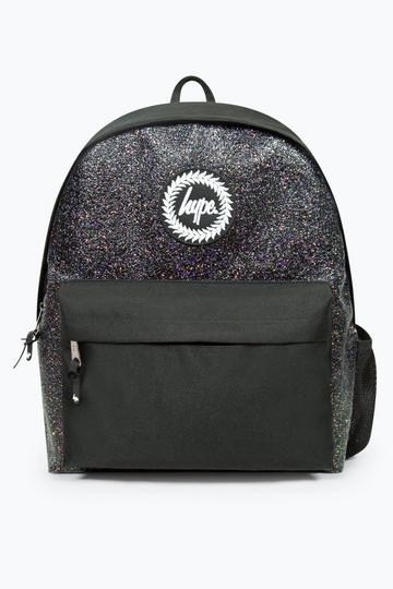 Black Black Glitter Badge Backpack