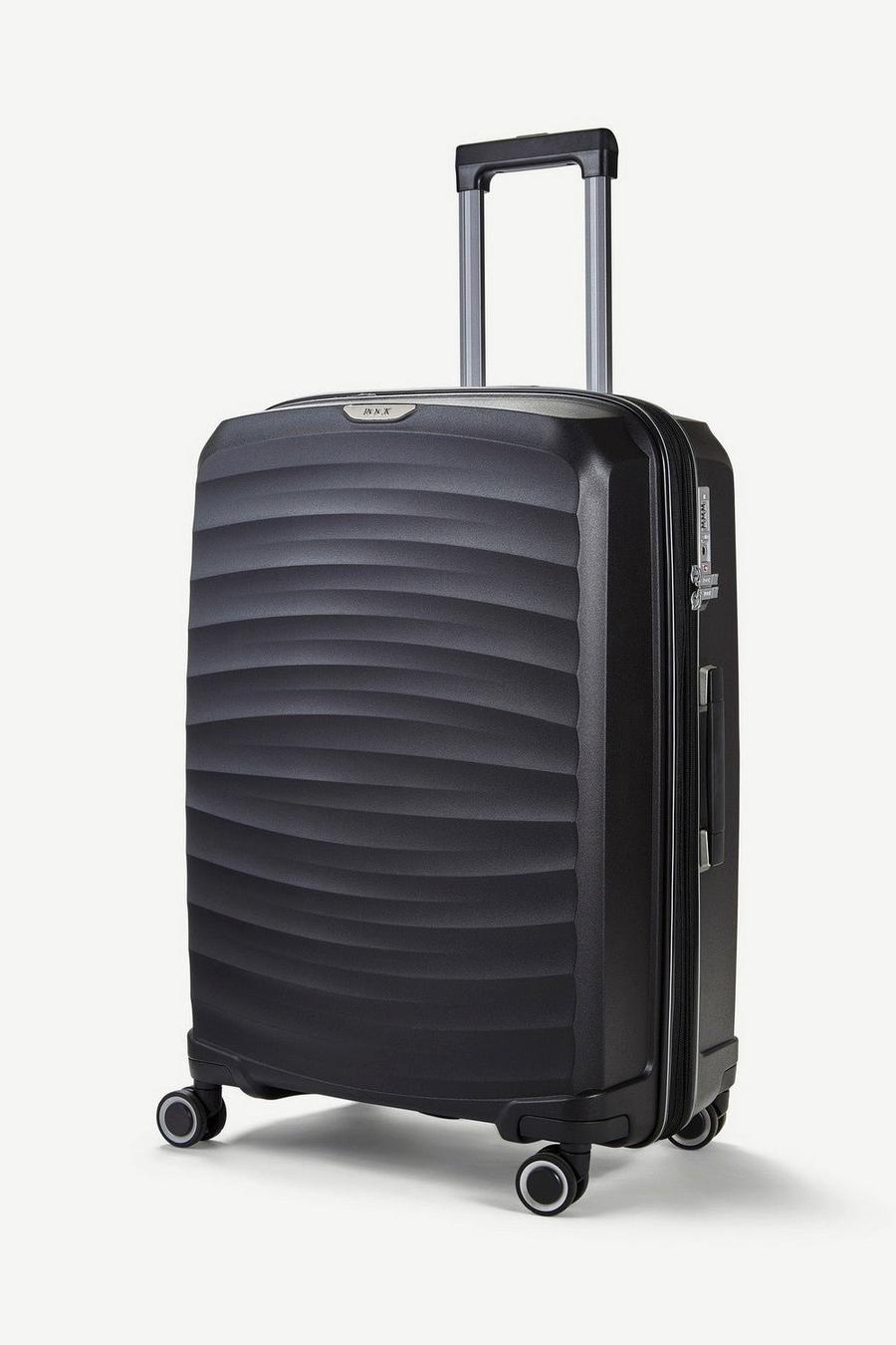 Black Sunwave 8 Wheel Hardshell Expandable Suitcase Medium
