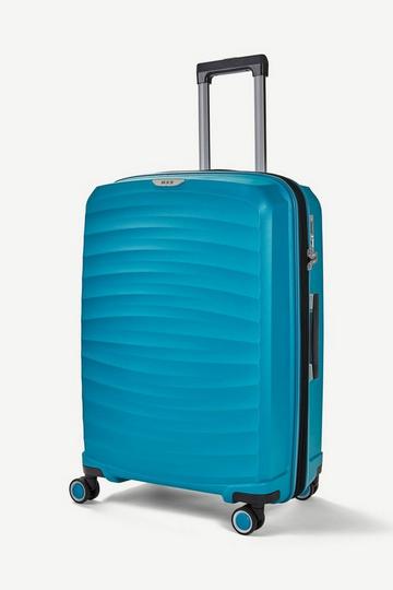 Blue Sunwave 8 Wheel Hardshell Expandable Suitcase Medium