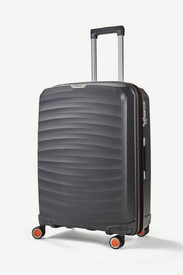 Sunwave 8 Wheel Hardshell Expandable Suitcase Medium Charcoal