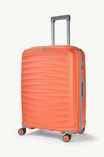 Sunwave 8 Wheel Hardshell Expandable Suitcase Medium Peach