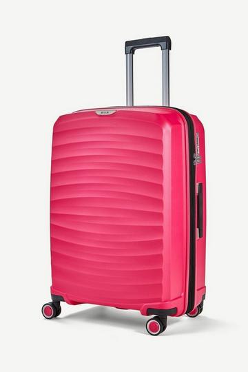 Pink Sunwave 8 Wheel Hardshell Expandable Suitcase Medium