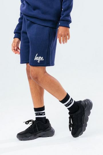 Navy Navy Script Shorts