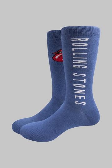 Vertical Tongue Ankle Socks Blue