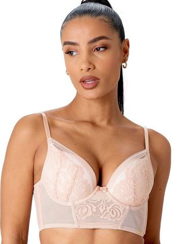 Encore Padded Longline Plunge Bra - Cream Cream