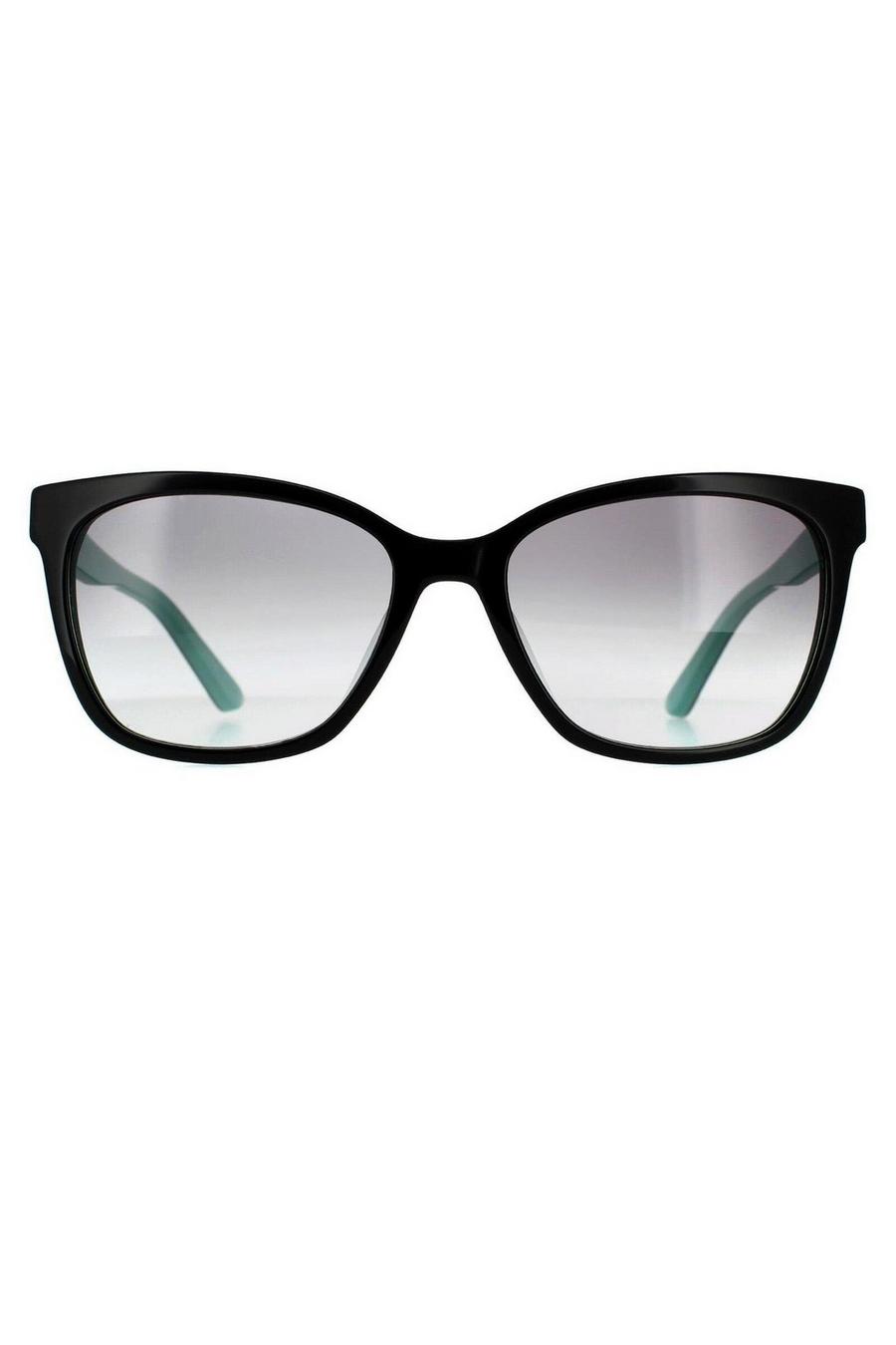 Rectangle Black Teal Grey Gradient Sunglasses