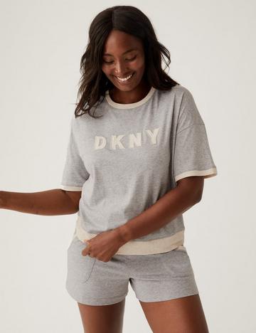 Grey Signature Top and Jogger Short Pyjama Set