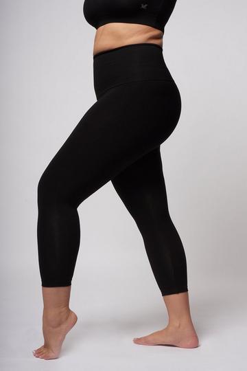 Extra Strong Compression Curve Cropped Leggings with Tummy Control Black