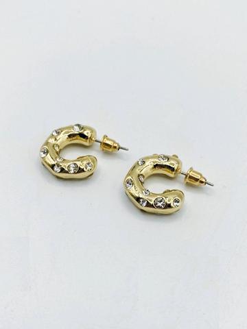 Chunky Gold Half Hoop Earrings Gold