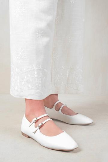 White 'Detox' Strappy Ballerina Flats