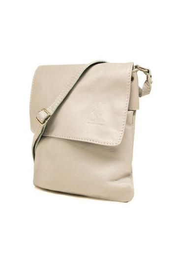 Small Italian Genuine Leather Crossbody Handbag Stylishy Phone Bag Beige