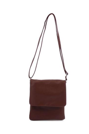 Brown Small Italian Genuine Leather Crossbody Handbag Stylishy Phone Bag