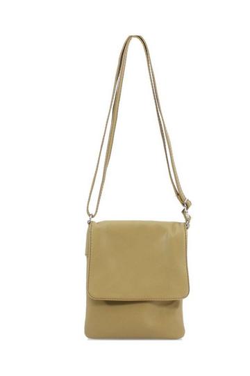 Khaki Small Italian Genuine Leather Crossbody Handbag Stylishy Phone Bag