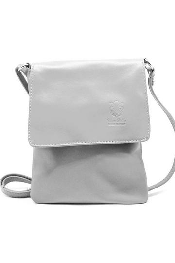 Grey Small Italian Genuine Leather Crossbody Handbag Stylishy Phone Bag