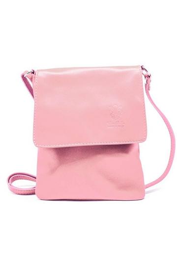 Pink Small Italian Genuine Leather Crossbody Handbag Stylishy Phone Bag