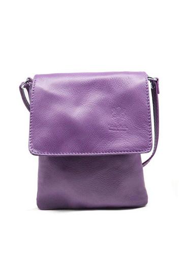 Small Italian Genuine Leather Crossbody Handbag Stylishy Phone Bag Purple