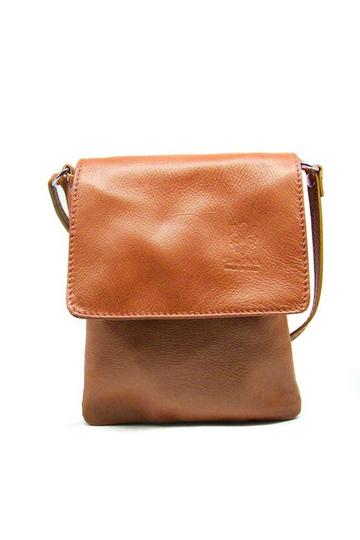 Tan Brown Small Italian Genuine Leather Crossbody Handbag Stylishy Phone Bag