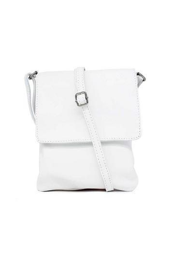 Small Italian Genuine Leather Crossbody Handbag Stylishy Phone Bag White