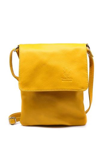 Yellow Small Italian Genuine Leather Crossbody Handbag Stylishy Phone Bag