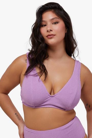 Purple Mila Fuller Bust Lilac Scrunch Hidden Underwire Bikini Top