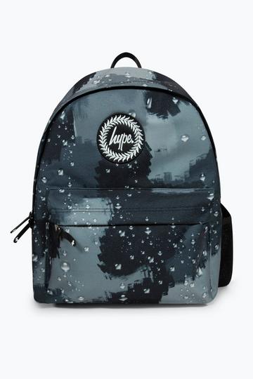 Black Black Rain Drop Camo Backpack