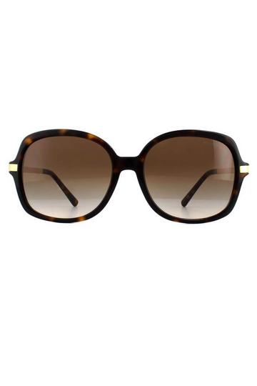 Brown Square Dark Tortoise Gold Brown Gradient Sunglasses