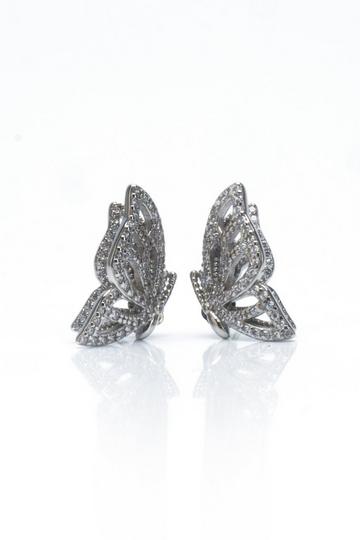 Silver Crystal Couture Butterfly Stud Earrings