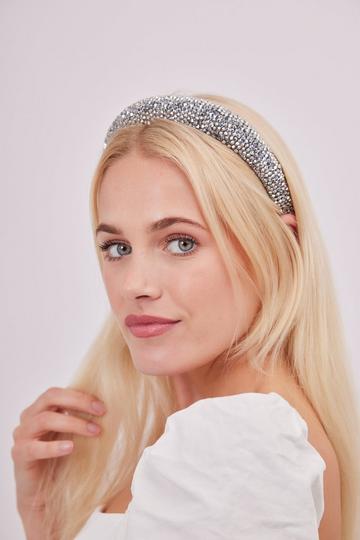 Beaded Headband Silver