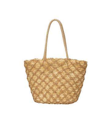 Oversized Woven Straw Basket Beach Bag Natural