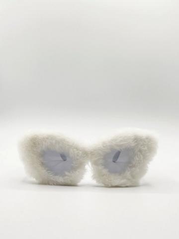 White Faux fur novelty sunglasses