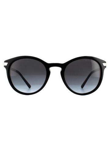 Black Round Black Light Grey Gradient Sunglasses