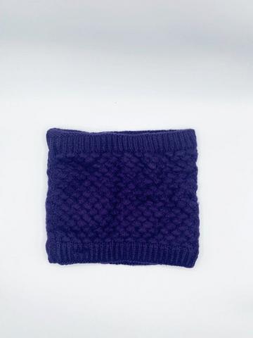 Blue Fleece Lined Textured Neck Warmer in Blue