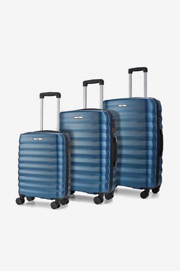 Blue Berlin 8 Wheel Hardshell Suitcase 3pc Set