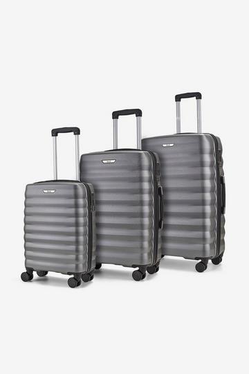 Berlin 8 Wheel Hardshell Suitcase 3pc Set Charcoal