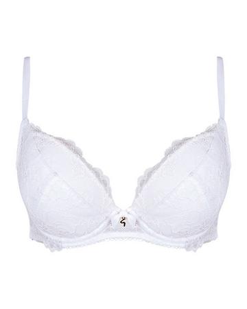 Superboost Lace Padded Plunge Bra - White White