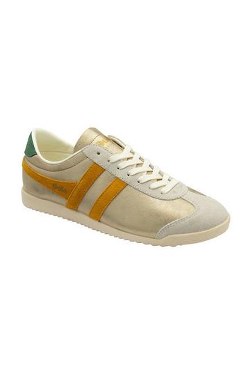 Gold Metallic 'Bullet Blaze' Metallic PU Lace-Up Trainers