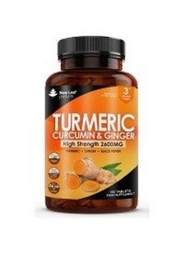 Yellow Turmeric Tablets 2600mg with Black Pepper & Ginger - 95% Curcumin Extract - 180 Turmeric and Black Pepper Tablets (3 Months)