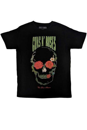 Rose Skull T Shirt Black