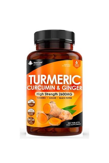 Yellow Turmeric Supplements Ginger & Black Pepper Turmeric Tablets 95% Curcumin (6 months supply)