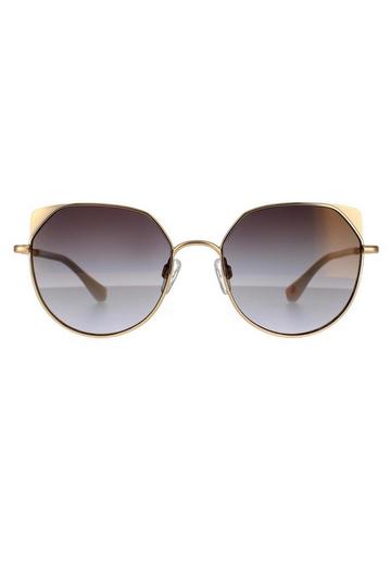 Metallic Cat Eye Light Gold Grey Sunglasses