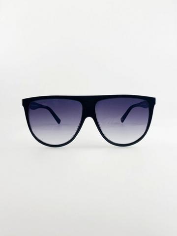 Black Oversized Sunglasses with Black Ombre Lenses Black